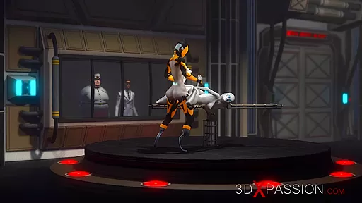 Shemale sex cyborg fucks hard an alien in the underground and secret US military base