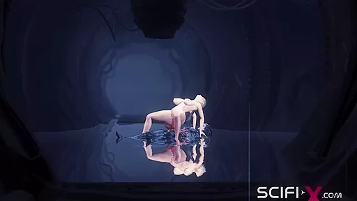 A sexy hottie gets fucked by a female alien in a cave on an exoplanet