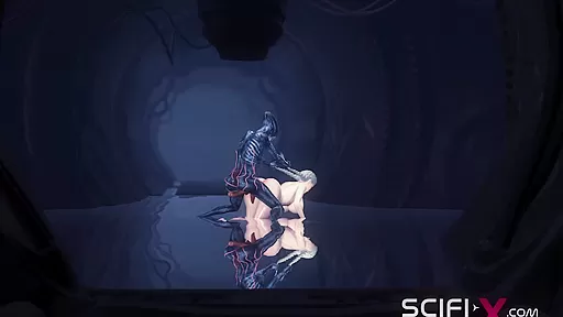 A sexy hottie gets fucked by a female alien in a cave on an exoplanet