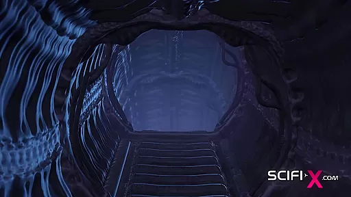 A sexy hottie gets fucked by a female alien in a cave on an exoplanet