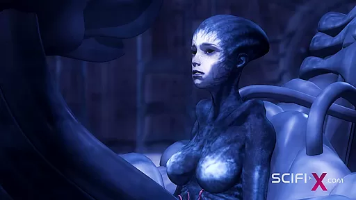 A sexy hottie gets fucked by a female alien in a cave on an exoplanet