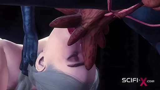 A sexy hottie gets fucked by a female alien in a cave on an exoplanet