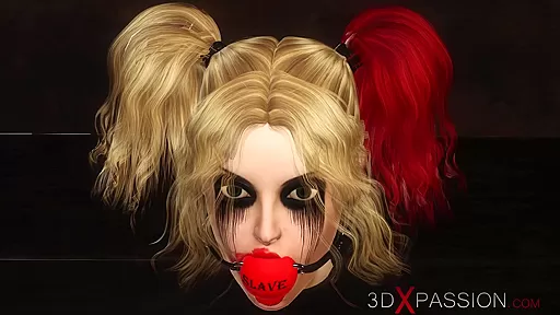 Hardcore dickgirl bangs hard a sexy Harley Quinn in the basement