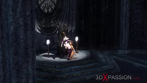 A Raunchy sexy hottie gets fucked by ***shemale in the dark castle