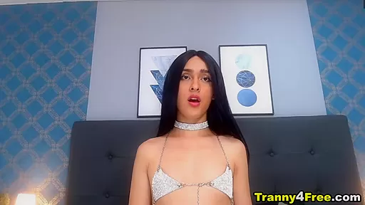 Sexy Trans Babe Stroke Her Cock Wildly