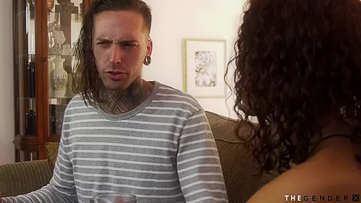 Smalltitted trans gets bareback stuffed until shooting jizz