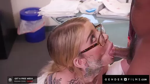 Tatted Trans Boss Orders Big Black Pe