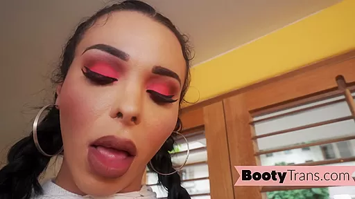 Big ass latin trans babe barebacked after bathroom blowjob