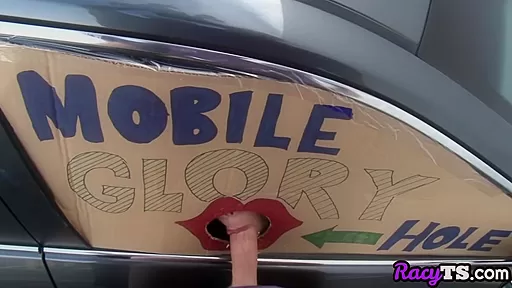 Black gloryhole trans babe sucking before bareback sex