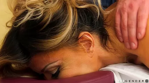 Bigtit shemale giving bj while barebacking with masseur