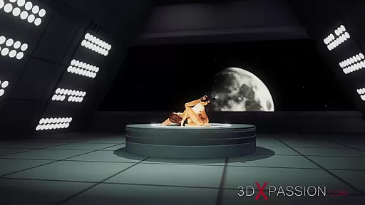 Super sexy 3d dickgirl fucks a horny blonde in the space station