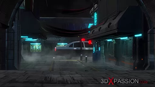 Cyberpunk sex with a super hot sexy girl! Fuck machine, BDSM, hardcore