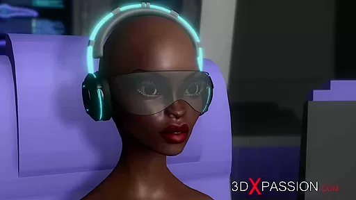 A hot blonde gets fucked by 3d alien dickgirls in the space sation