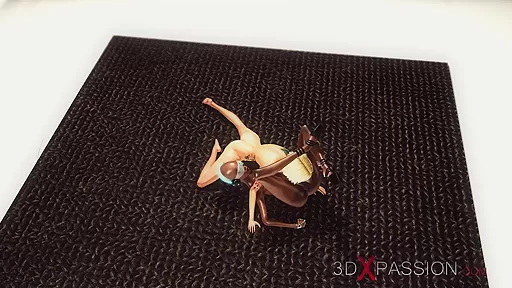 A hot blonde gets fucked by 3d alien dickgirls in the space sation