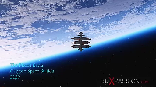 A hot 3d sci-fi android dickgirl fucks a sexy girl in the space station