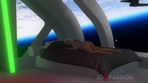 A hot 3d sci-fi android dickgirl fucks a sexy girl in the space station