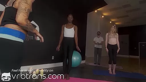 VRBTRANS Hot 1 On 1 Yoga Session With Horny Skinny Slut