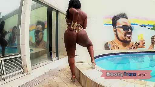 Big black booty tgirl sucks before fucking