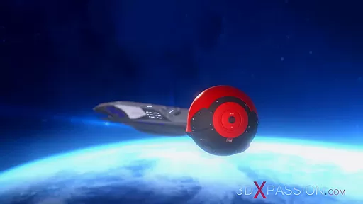 3d sexy sci-fi dickgirl android plays with a hot woman in the space station