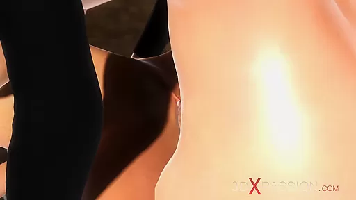 Hot sex! 3d dickgirl bangs a sexy girl slave in the prison