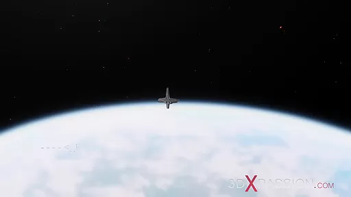 Earth orbit - a sex journey. Alien shemale fucks a horny sex slave in the space station