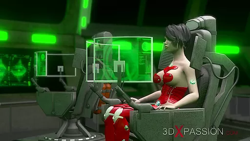 Orbit - a sex journey around Earth. 3d dickgirl plays with a cute teen 18+