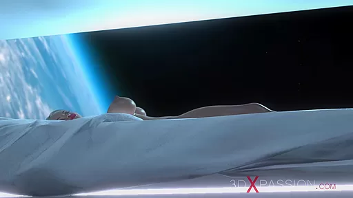 Orbit - a sex journey around Earth. 3d dickgirl plays with a cute teen 18+