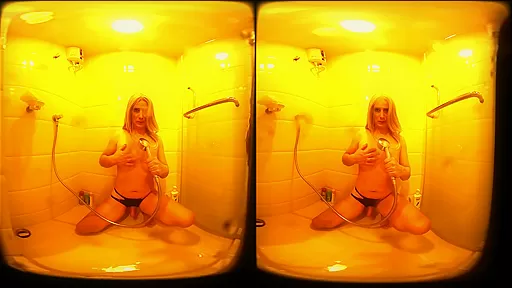Blonde European Shemale Pee, Cock Play And Jerk Of Instruction (JOI) In Bathroom - SexLikeReal Shemale