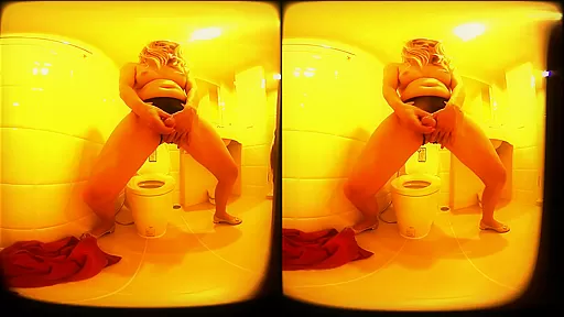 Blonde European Shemale Pee, Cock Play And Jerk Of Instruction (JOI) In Bathroom - SexLikeReal Shemale