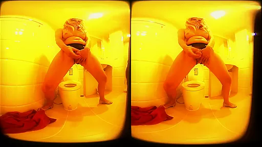 Blonde European Shemale Pee, Cock Play And Jerk Of Instruction (JOI) In Bathroom - SexLikeReal Shemale