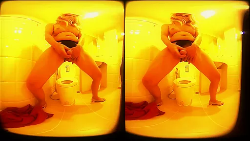 Blonde European Shemale Pee, Cock Play And Jerk Of Instruction (JOI) In Bathroom - SexLikeReal Shemale