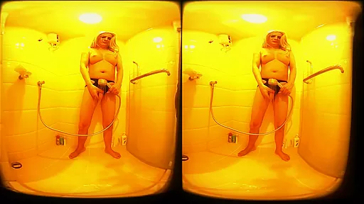 Blonde European Shemale Pee, Cock Play And Jerk Of Instruction (JOI) In Bathroom - SexLikeReal Shemale