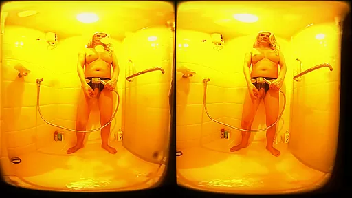 Blonde European Shemale Pee, Cock Play And Jerk Of Instruction (JOI) In Bathroom - SexLikeReal Shemale