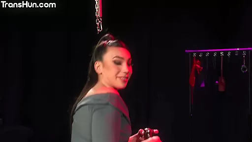 Lesbian dominant TS disciplining GF