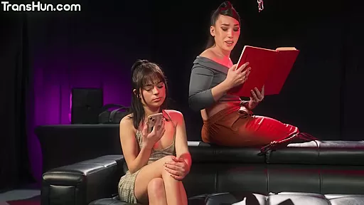 Lesbian dominant TS disciplining GF