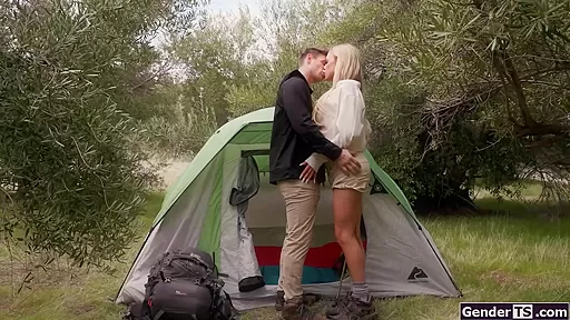 Taking my shemale gf Angelicca Good out camping gets me laid