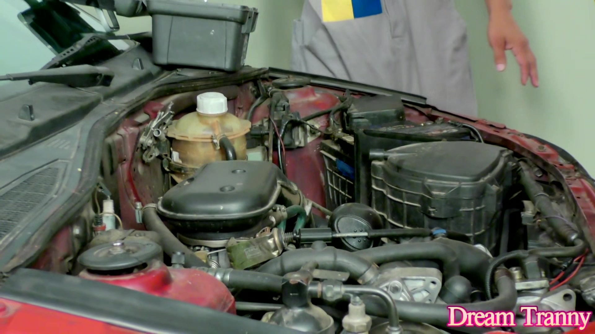 Lucky Car Mechanic Fucks Beautiful Tranny Luana Alves