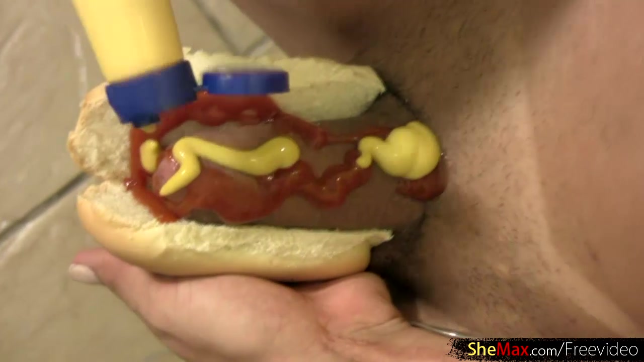 Yummy TS big cock gets swinged and jerked till messy cumshot