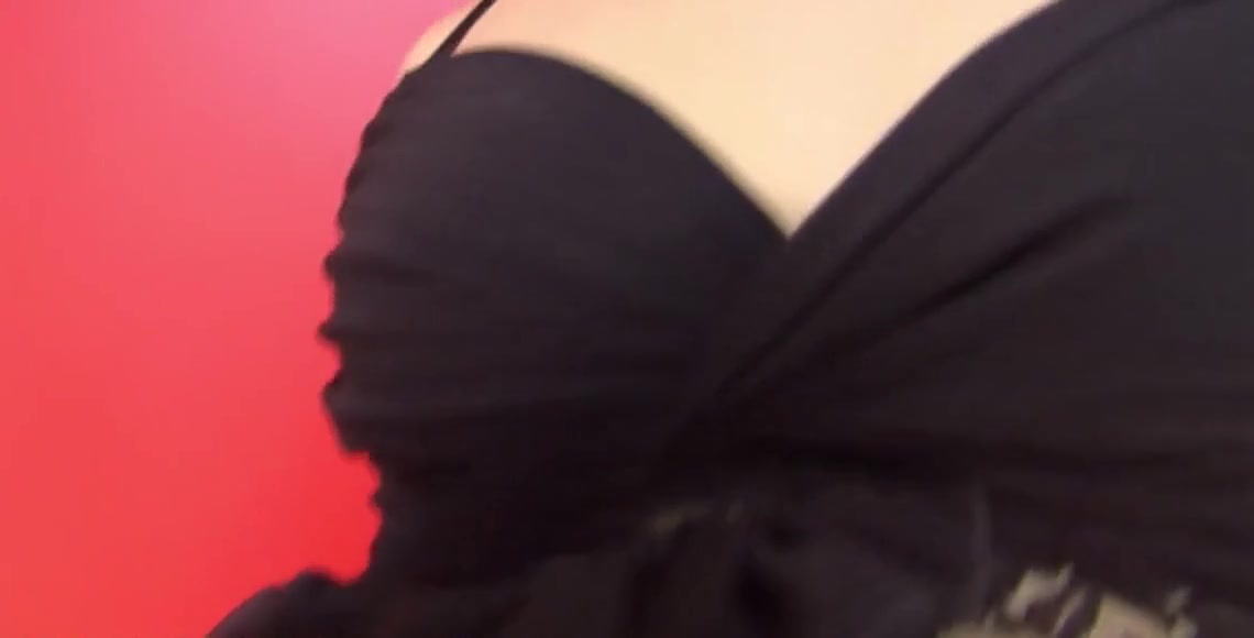 teen 18+ Brunette Ladyboy in Black Dress Jerks