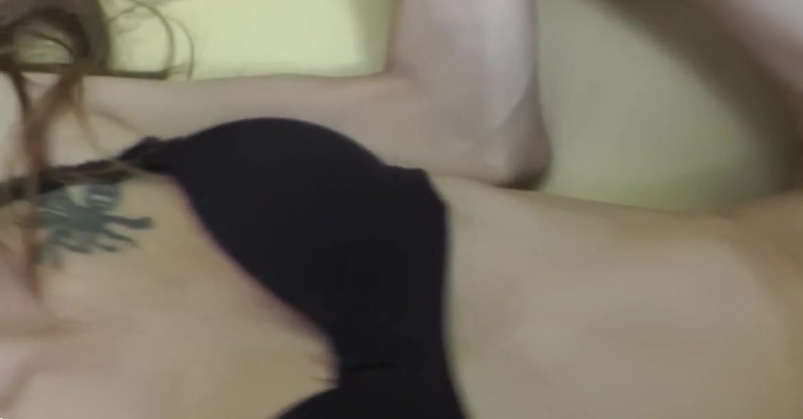 FULL Movie of Redhead Ladyboy in Black Lingerie Gets Missionary Fucked on Sofa