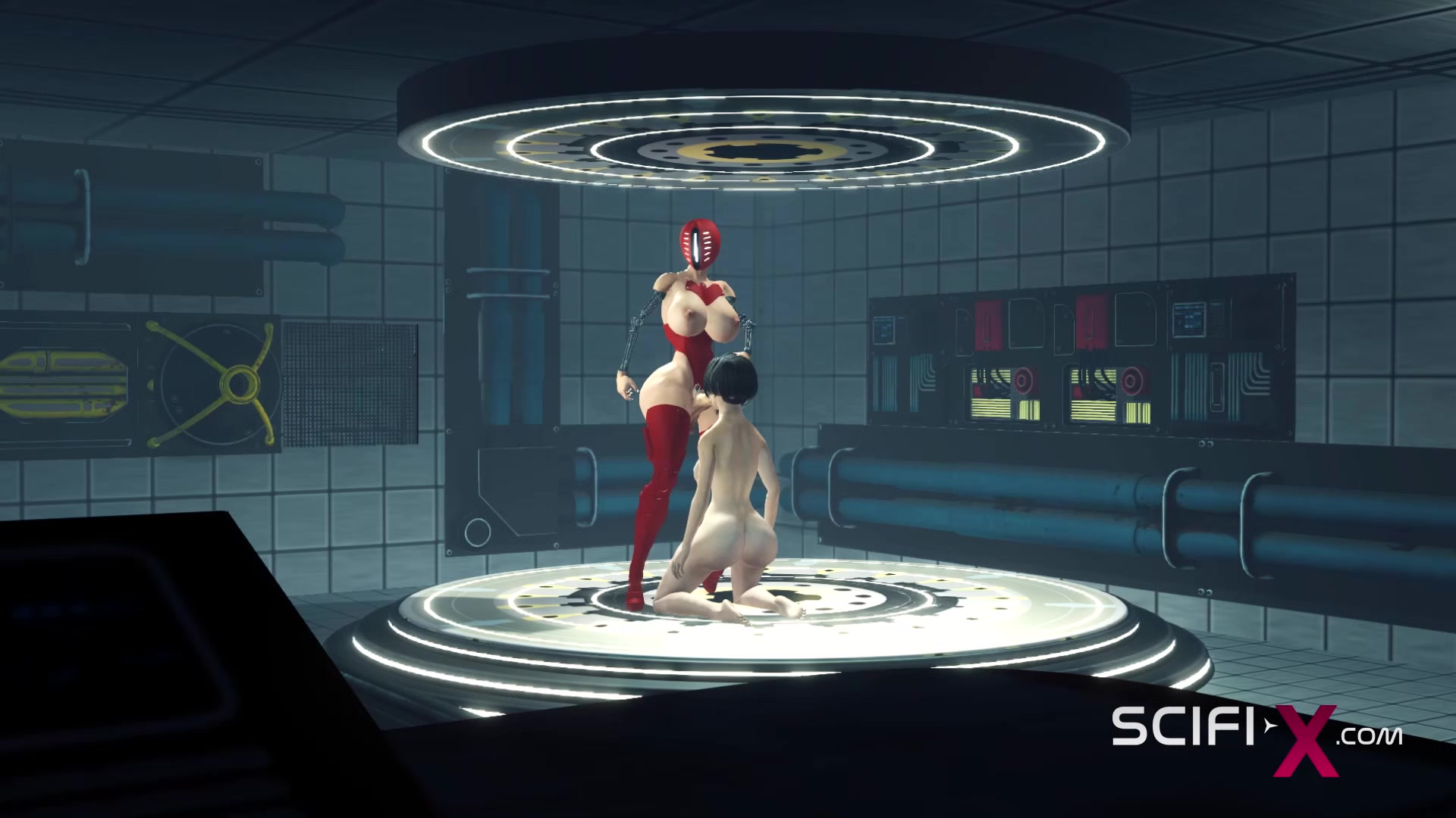 She loves being a secret slut. Sci-fi female android fucks hard a busty woman