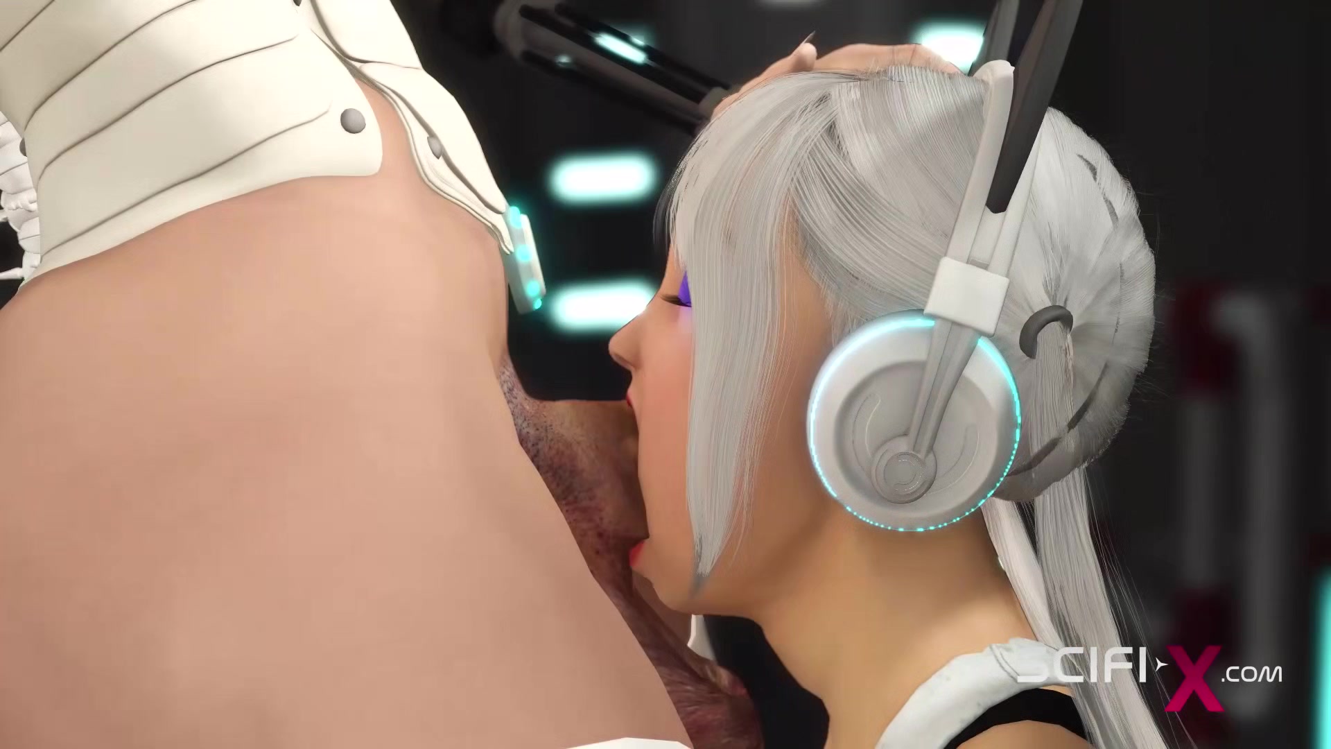 Super hot gamer Chick gets hard anal fuck with a sexy futanari in the sci-fi prison