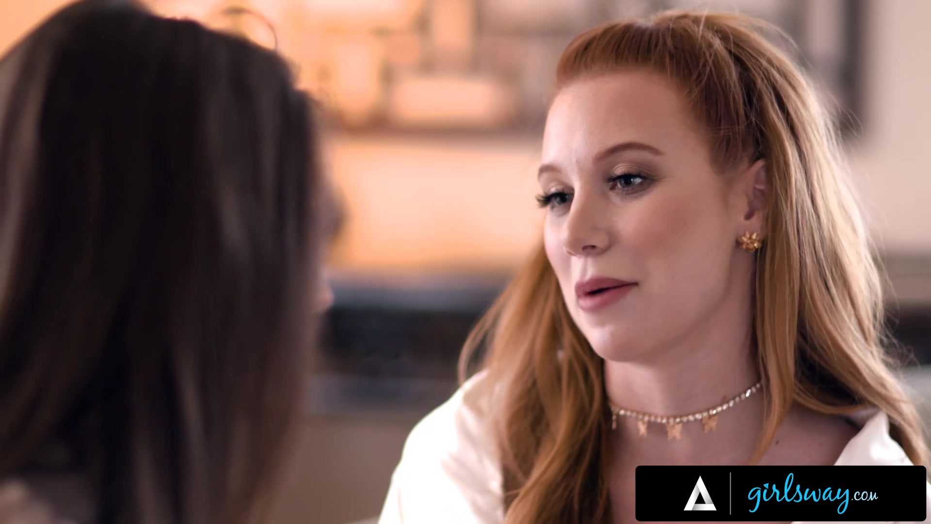 GIRLSWAY - Romantic Trans Jade Venus Bangs Doggystyle Her Ginger Wife Madison Morgan With Cumshot