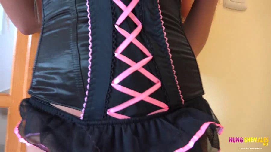 Petite Blonde in lingerie will Scare You with her big penis