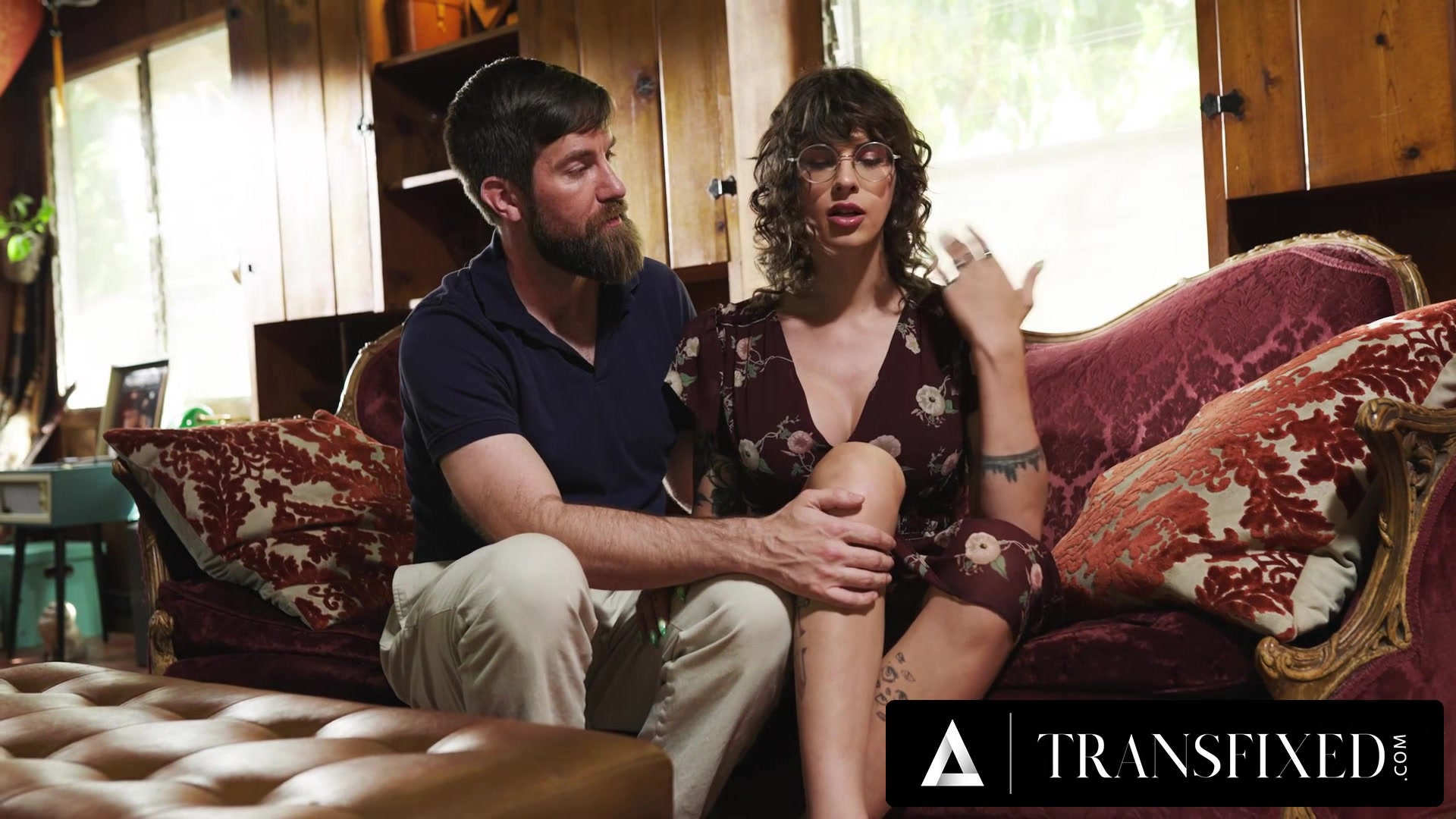 TRANSFIXED - POV Trans Stepmom Dahlia Crimson Shows You How To Fuck With Stepdad's Help!