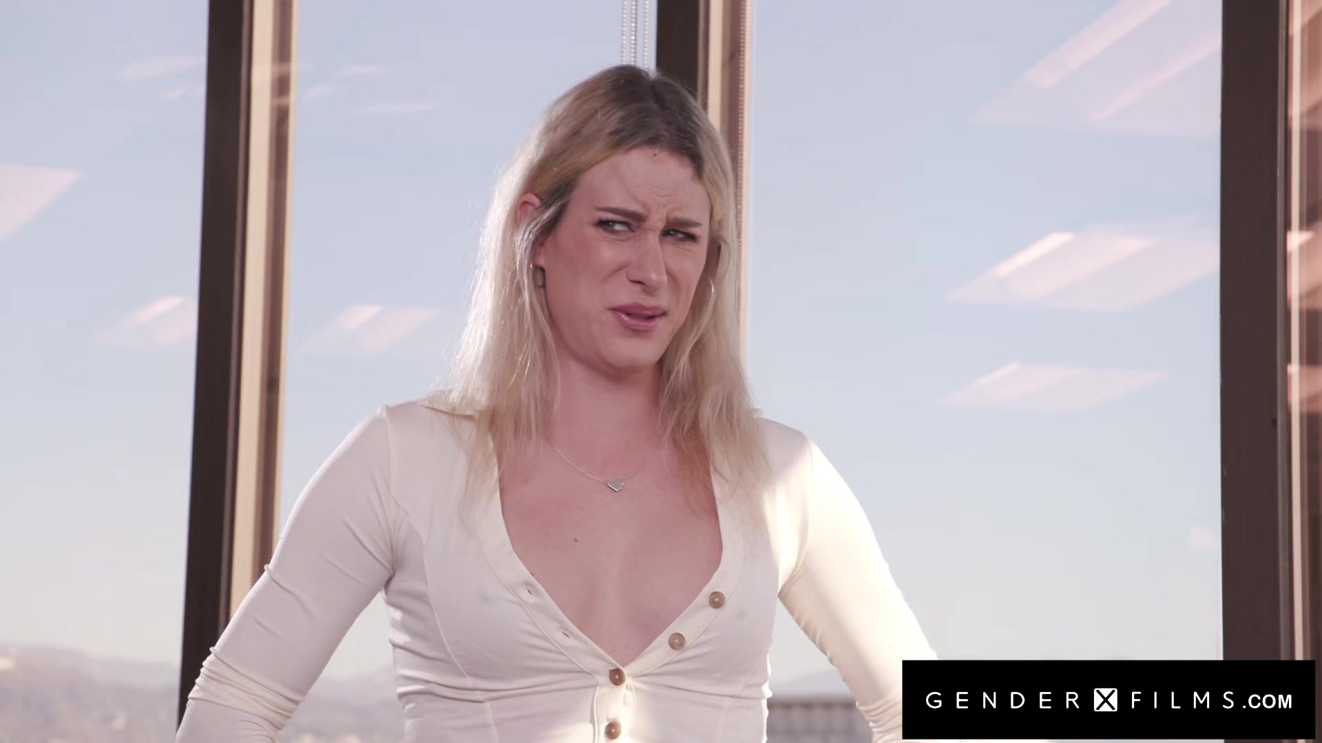 GenderXFilms - Sexy Trans Boss Reprimands Hunk Employee