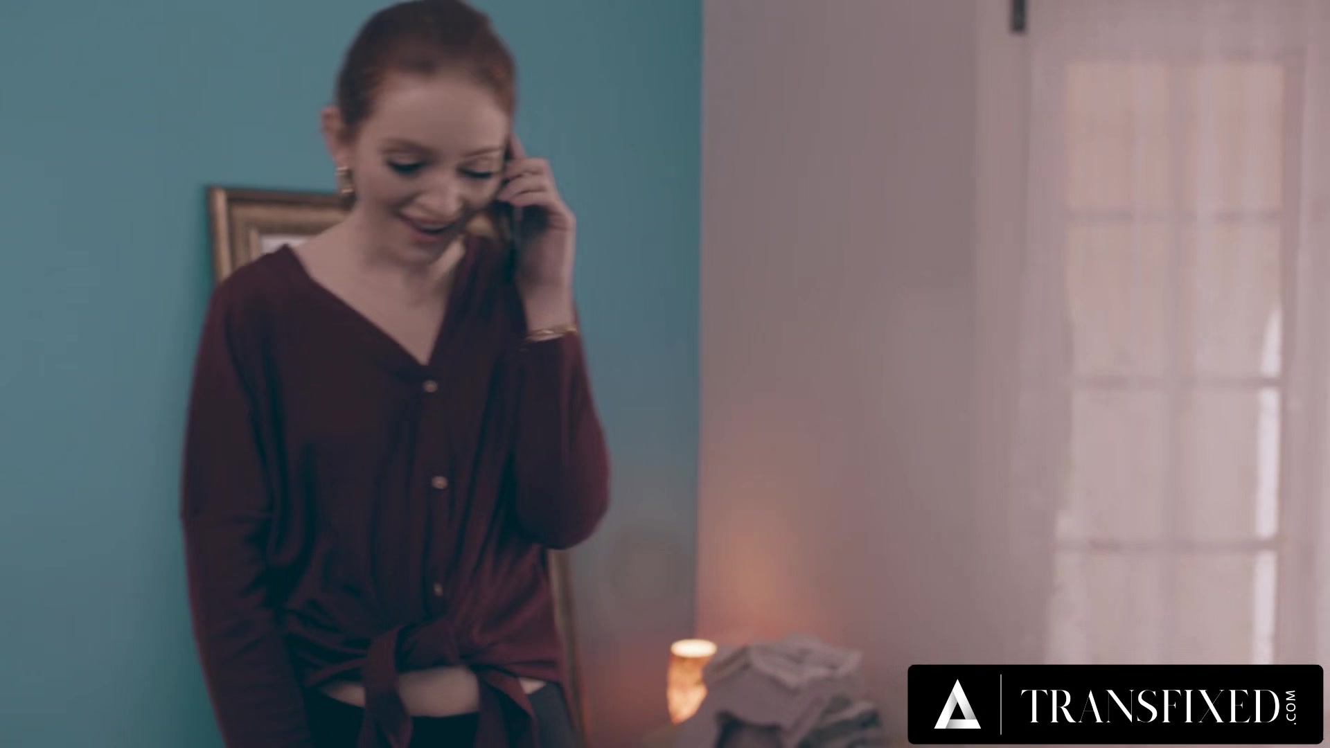 TRANSFIXED - Trans Goddess Aspen Brooks Busted All Over Maya Kendrick's Hot Redhead Ass!