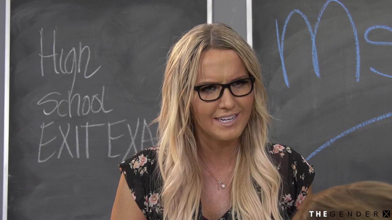 Busty ts teacher barebacked by student 18+ while jerking