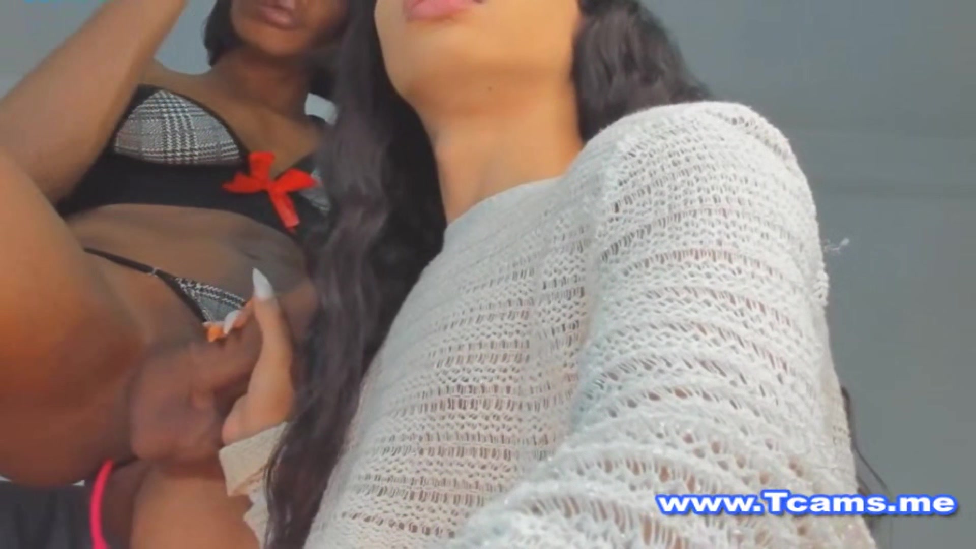 Shemale Deepthroating Her Ebony Friend