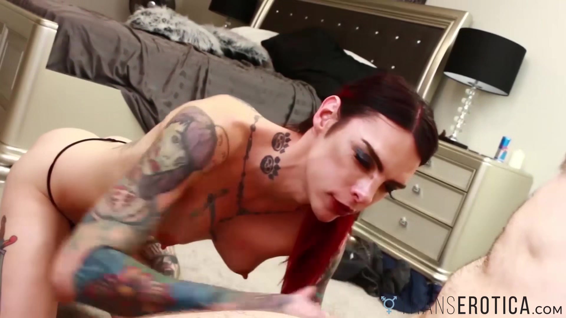 TRANSEROTICA Redhead Chelsea Marie Swallows Load After BJ